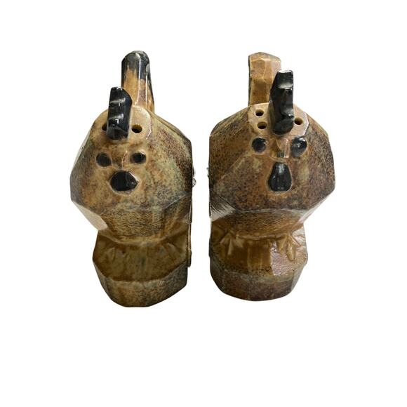 Vintage MCM Holt Howard Stonewear Salt Pepper Shakers Rooster Hen Chicken 4" - Picture 2 of 8